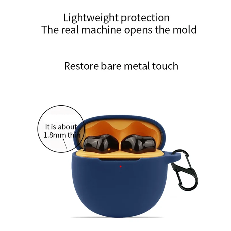 For iQOO TWS Air Pro Bluetooth-compatible Earphone Silicone Case Charging Bin Sleeve Cover with Buckle - Blackish Green