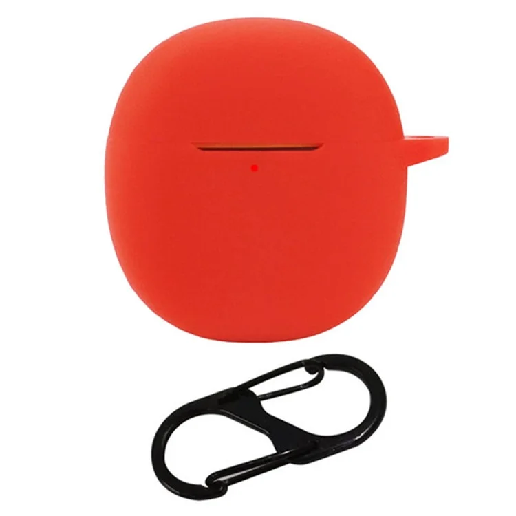For iQOO TWS Air Pro Bluetooth-compatible Earphone Silicone Case Charging Bin Sleeve Cover with Buckle - Red