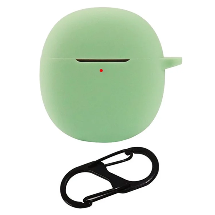 For iQOO TWS Air Pro Bluetooth-compatible Earphone Silicone Case Charging Bin Sleeve Cover with Buckle - Matcha Green