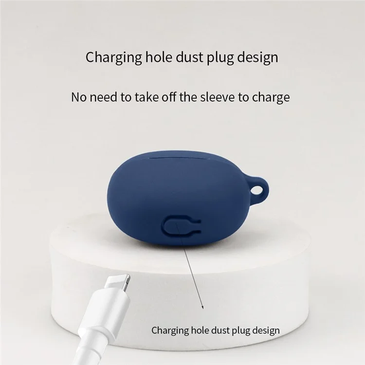 For iQOO TWS Air Pro Bluetooth-compatible Earphone Silicone Case Charging Bin Sleeve Cover with Buckle - Matcha Green