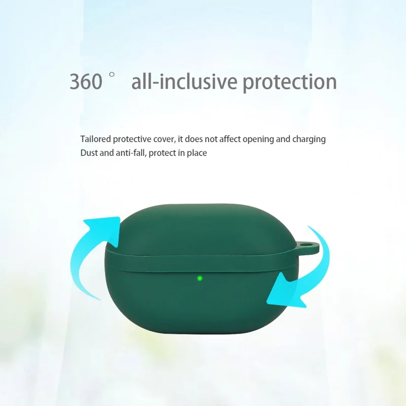 For SoundPEATS Opera03 Bluetooth-compatible Earphone Silicone Case Charging Bin Protective Sleeve with Buckle - Blackish Green
