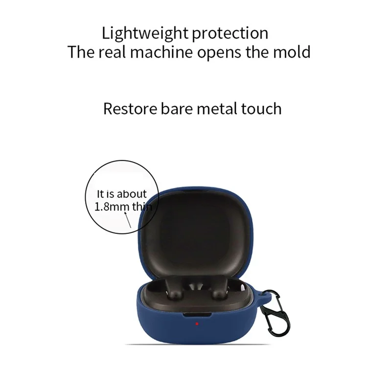 Para Anker Soundcore R50i Anti-scratch Protective Sleeve Bluetooth Earphone Silicone Case with Buckle - Dark Blue