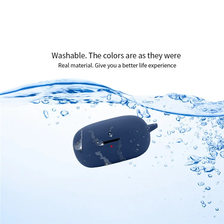 Para Anker Soundcore R50i Anti-scratch Protective Sleeve Bluetooth Earphone Silicone Case with Buckle - Dark Blue