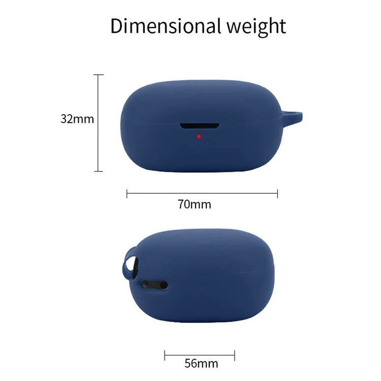 Para Anker Soundcore R50i Anti-scratch Protective Sleeve Bluetooth Earphone Silicone Case with Buckle - Dark Blue