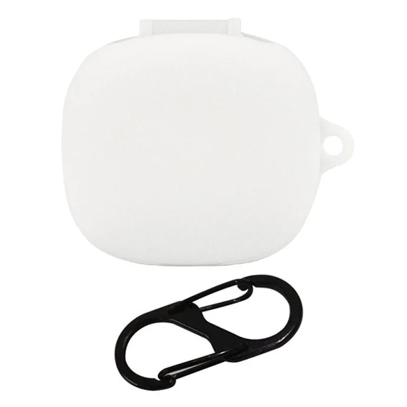 For Anker Soundcore R50i Anti-scratch Protective Sleeve Bluetooth-compatible Earphone Silicone Case with Buckle - White