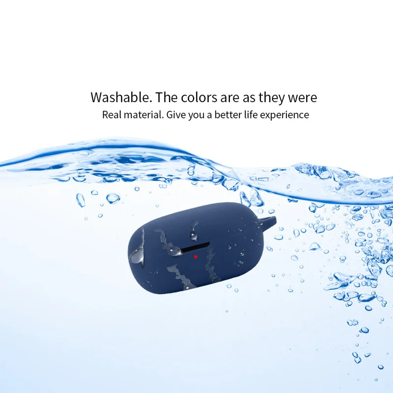 For Anker Soundcore R50i Anti-scratch Protective Sleeve Bluetooth-compatible Earphone Silicone Case with Buckle - White