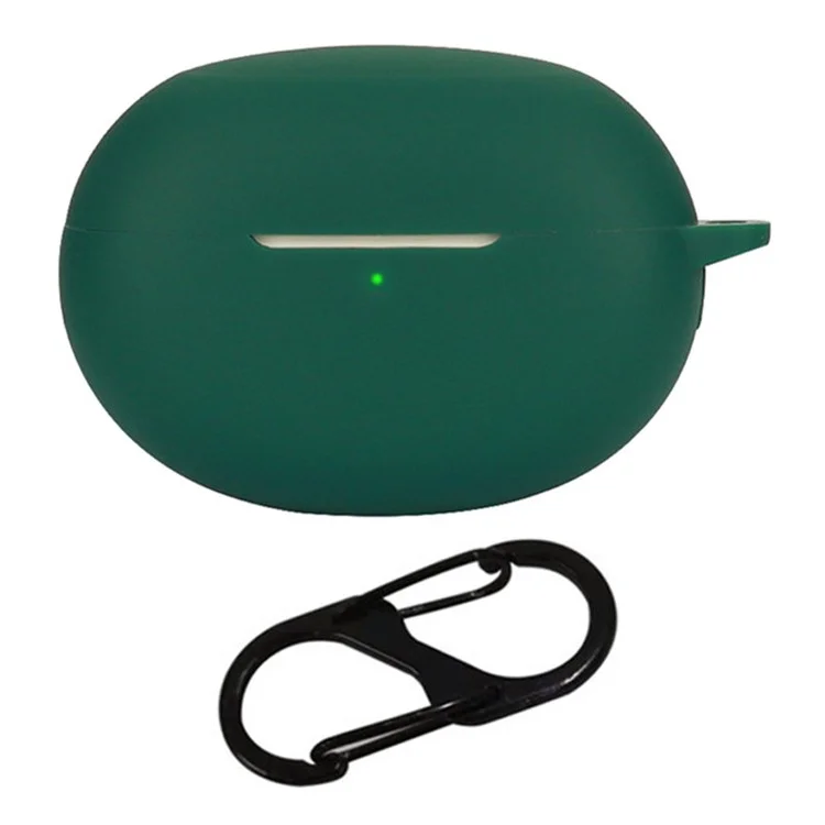 Funda de silicona para el auricular Realme Buds Air 5 Pro Bluetooth, estuche de carga, funda protectora con hebilla - Verde negruzco