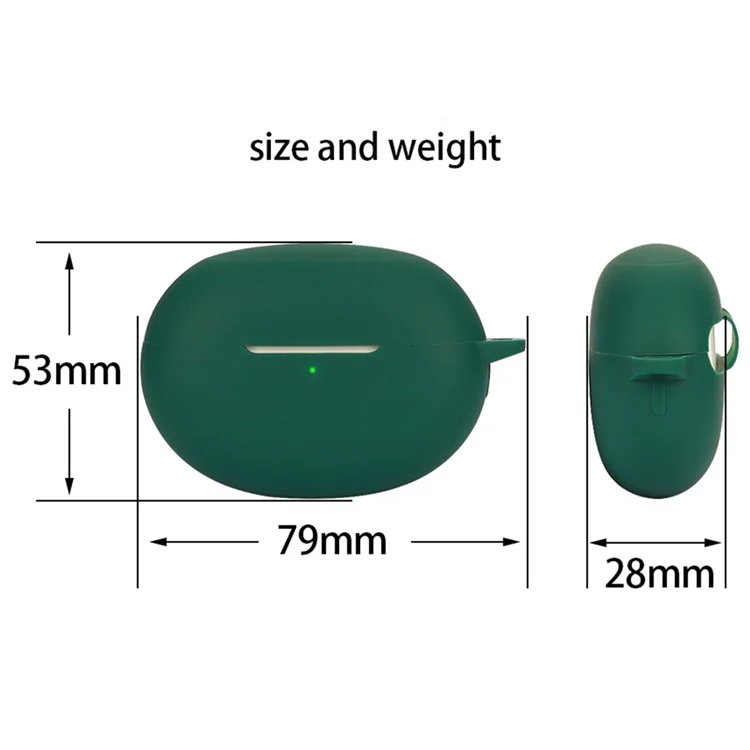 Funda de silicona para el auricular Realme Buds Air 5 Pro Bluetooth, estuche de carga, funda protectora con hebilla - Verde negruzco