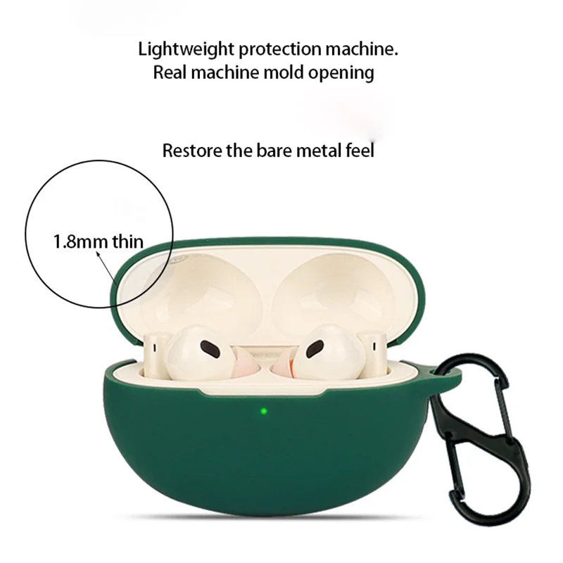 Silicone Case for Realme Buds Air 5 Pro Bluetooth-compatible Earphone Charging Bin Protective Sleeve with Buckle - White