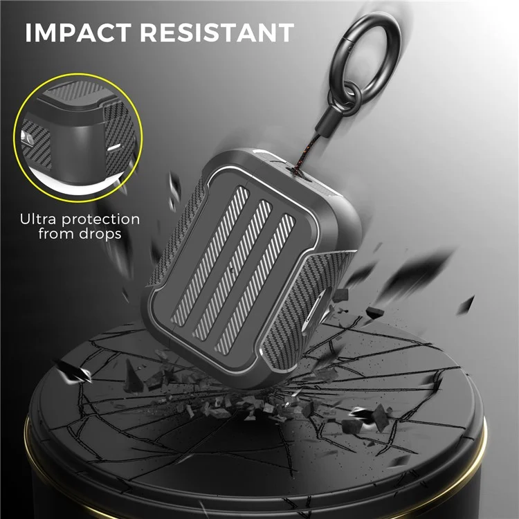AHASTYLE PT115-PRO para AirPods Pro 2 Funda protectora de silicona a prueba de caídas Tipo dividido Estuche protector de auriculares Bluetooth - Negro