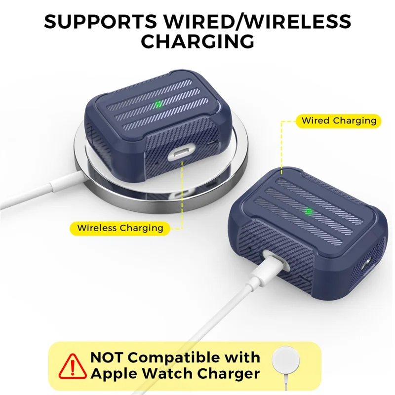 AHASTYLE PT115-PRO For AirPods Pro 2 Silicone Drop-proof Cover Split Type Bluetooth-compatible Earphone Protective Case - Blue