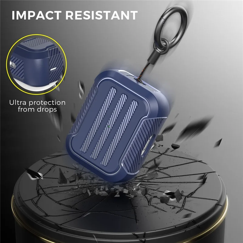 AHASTYLE PT115-PRO For AirPods Pro 2 Silicone Drop-proof Cover Split Type Bluetooth-compatible Earphone Protective Case - Blue