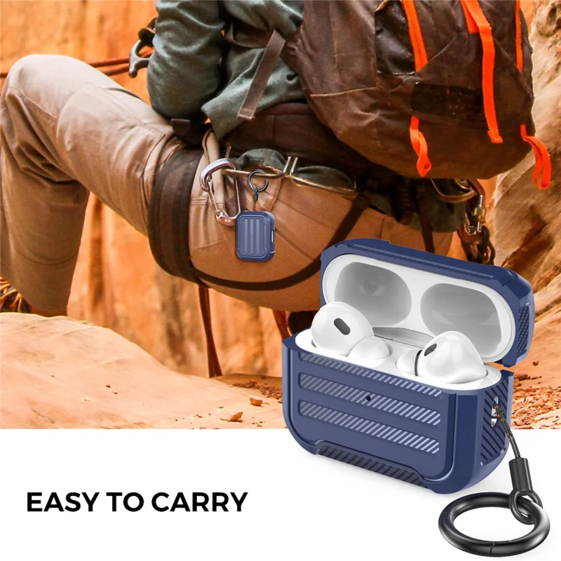 AHASTYLE PT115-PRO For AirPods Pro 2 Silicone Drop-proof Cover Split Type Bluetooth-compatible Earphone Protective Case - Blue