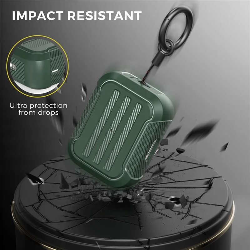 AHASTYLE PT115-PRO For AirPods Pro 2 Silicone Drop-proof Cover Split Type Bluetooth-compatible Earphone Protective Case - Green