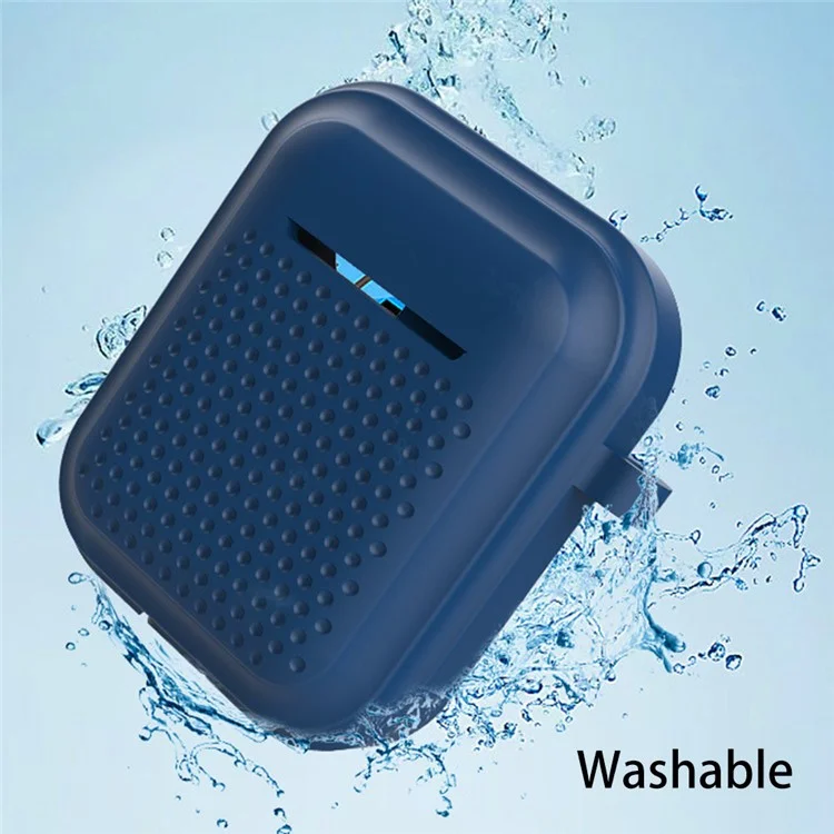 Custodia in silicone per AirPods con custodia di ricarica (2016) / (2019) / AirPods con custodia di ricarica wireless (2019) Custodia per auricolari con anello a fibbia - Nero