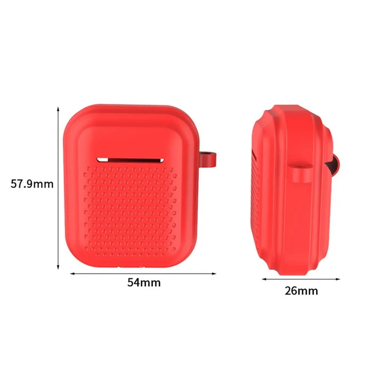 Custodia in silicone per AirPods con custodia di ricarica (2016) / (2019) / AirPods con custodia di ricarica wireless (2019) Custodia per auricolari con anello a fibbia - Nero