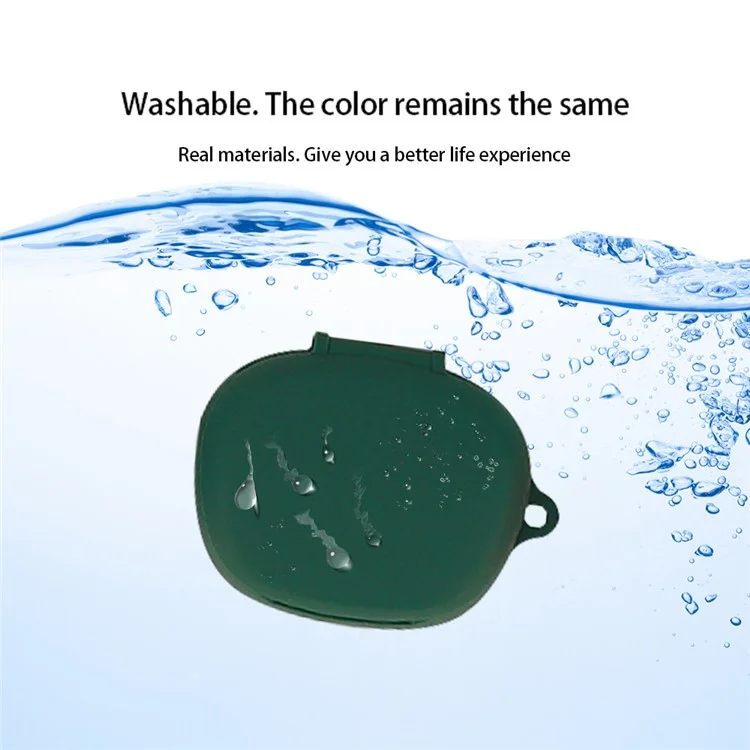 For EDIFIER NeoBuds Pro2 Silicone Case Bluetooth-compatible Earphone Charging Bin Anti-scratch Sleeve with Buckle - Blackish Green