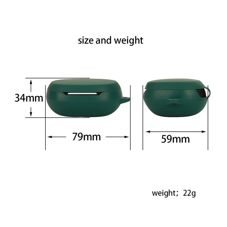For EDIFIER NeoBuds Pro2 Silicone Case Bluetooth-compatible Earphone Charging Bin Anti-scratch Sleeve with Buckle - Blackish Green
