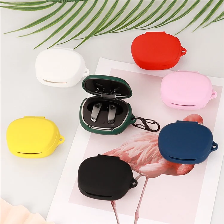 For EDIFIER NeoBuds Pro2 Silicone Case Bluetooth-compatible Earphone Charging Bin Anti-scratch Sleeve with Buckle - Blackish Green