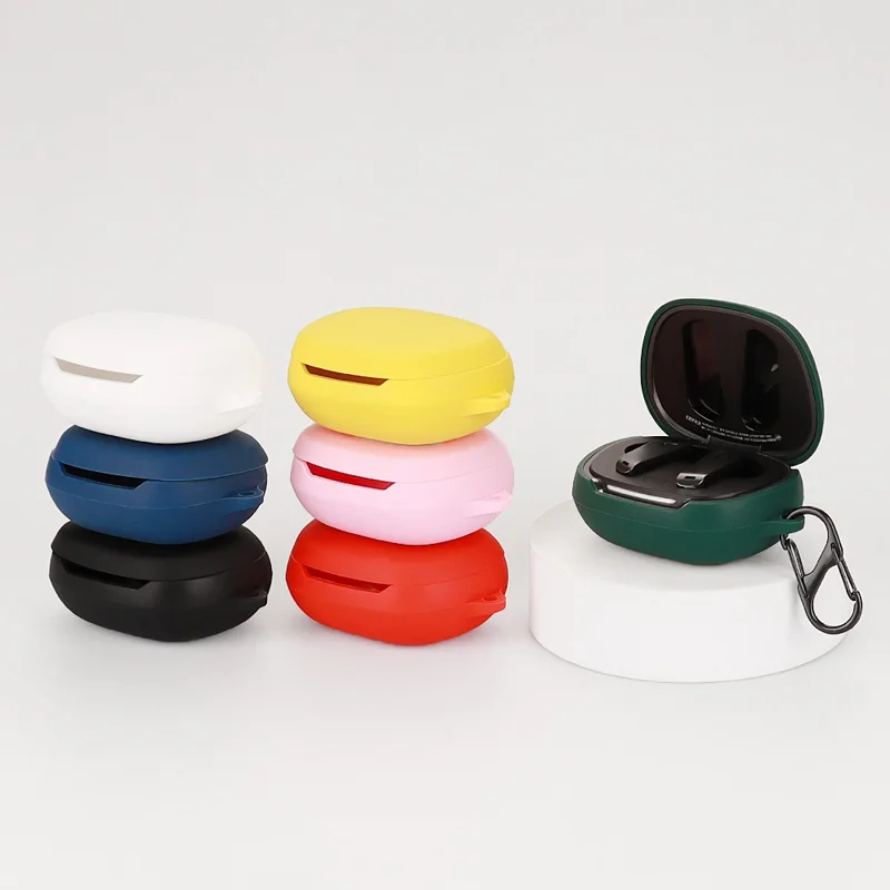 For EDIFIER NeoBuds Pro2 Silicone Case Bluetooth-compatible Earphone Charging Bin Anti-scratch Sleeve with Buckle - Pink