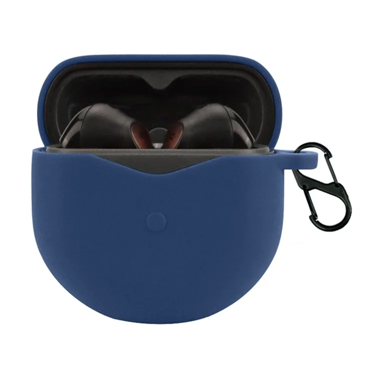 Para SoundPEATS Air4 Bluetooth Earphone Silicone Case Dust-proof Protective Sleeve with Buckle - Dark Blue