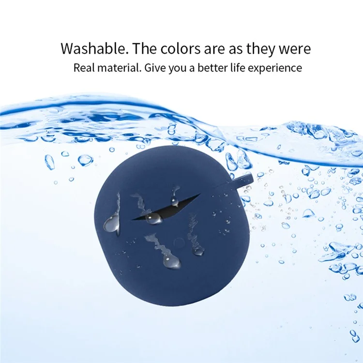 Para SoundPEATS Air4 Bluetooth Earphone Silicone Case Dust-proof Protective Sleeve with Buckle - Dark Blue