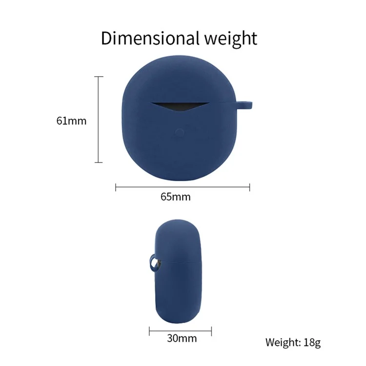 Para SoundPEATS Air4 Bluetooth Earphone Silicone Case Dust-proof Protective Sleeve with Buckle - Dark Blue