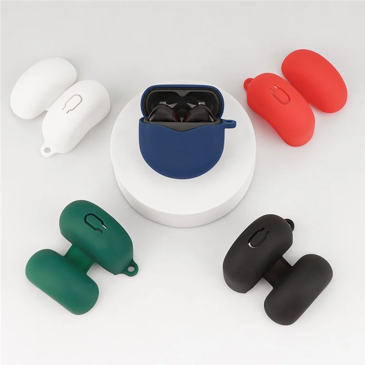 For SoundPEATS Air4 Bluetooth-compatible Earphone Silicone Case Dust-proof Protective Sleeve with Buckle - Black