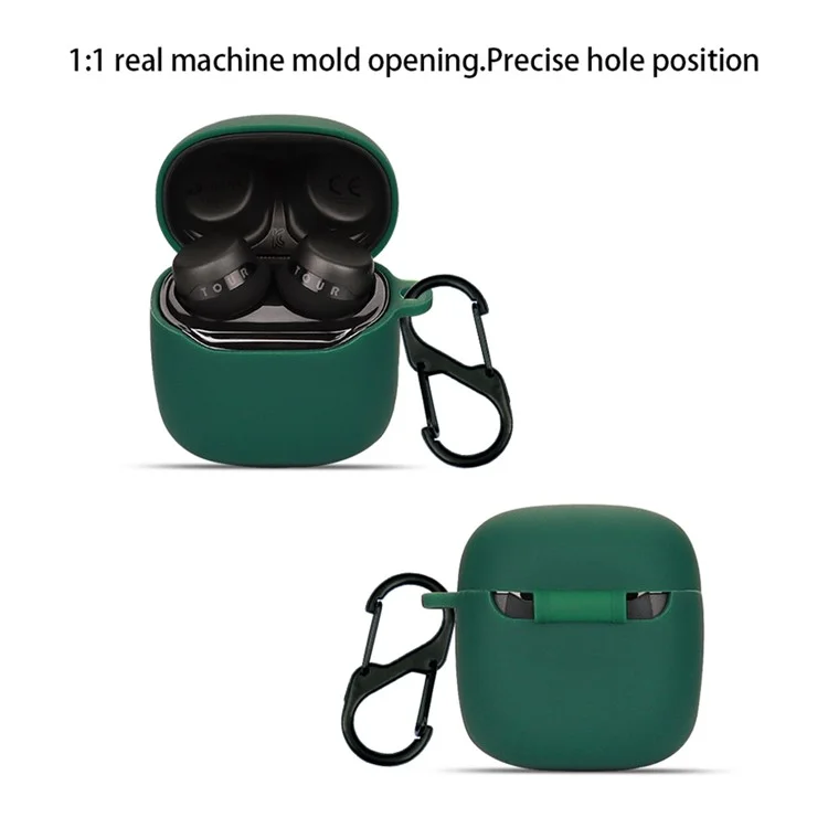 Para JBL TOUR PRO+TWS Fone de Ouvido Bluetooth Anti-queda Manga Protetora de Silicone com Fivela - Verde Escuro