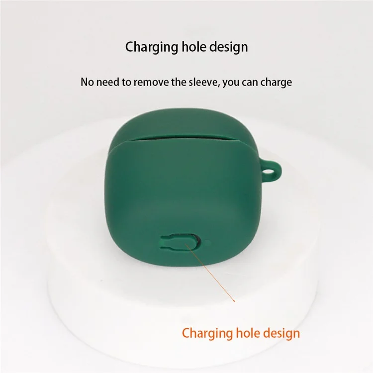 Para JBL TOUR PRO+TWS Fone de Ouvido Bluetooth Anti-queda Manga Protetora de Silicone com Fivela - Verde Escuro