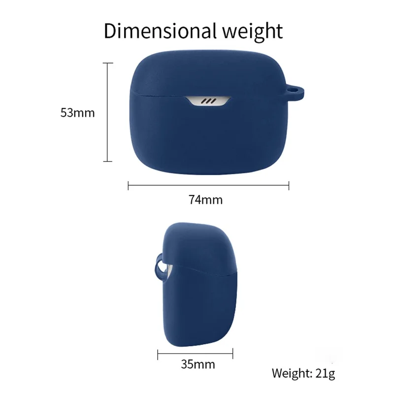 For JBL Tune Buds Earphone Silicone Case Anti-scratch Earbud Protective Cover with Buckle - White