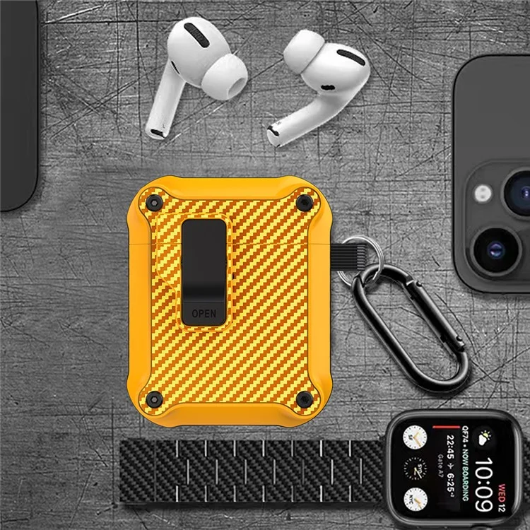 Per Apple AirPods con Custodia di ricarica (2016) / (2019) / AirPods con Custodia di ricarica wireless (2019) Custodia per auricolari TPU Cover - Giallo