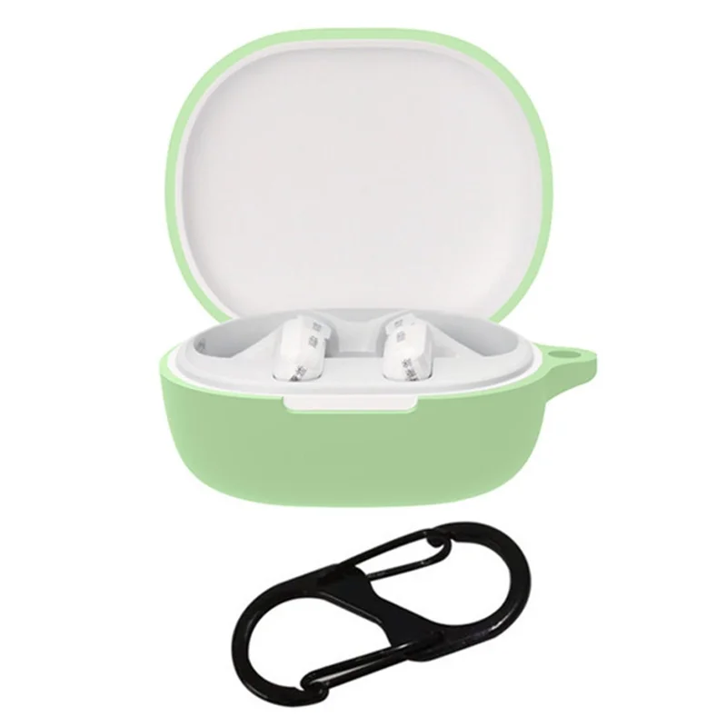For Xiaomi Air 3 SE Bluetooth-compatible Earphone Silicone Protective Case Anti-drop Earbud Cover with Buckle - Matcha Green