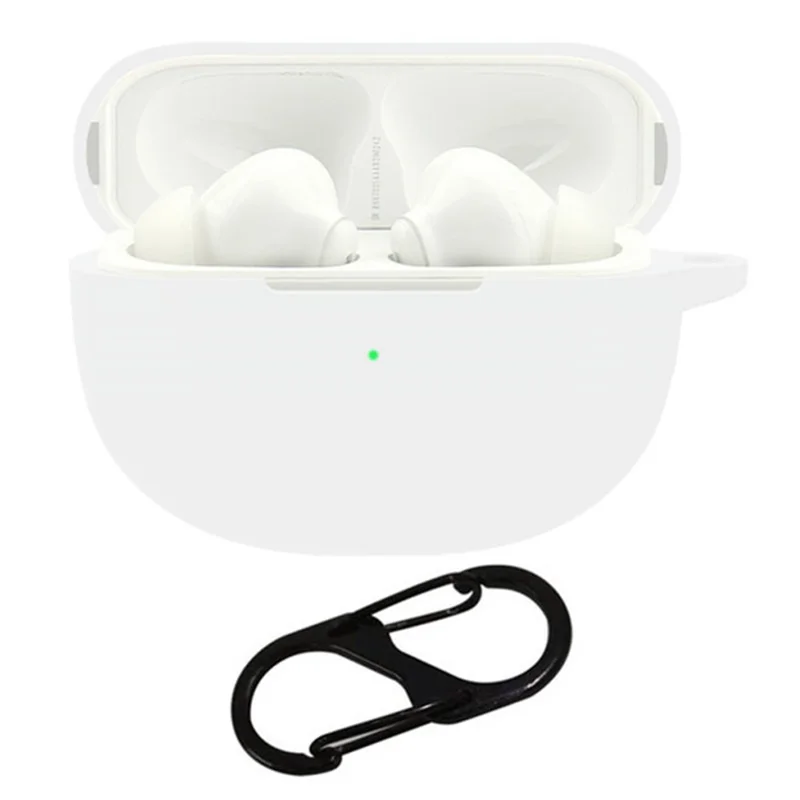 Custodia in silicone per auricolare Bluetooth OPPO Enco X, copertura protettiva per auricolari con fibbia - Bianco