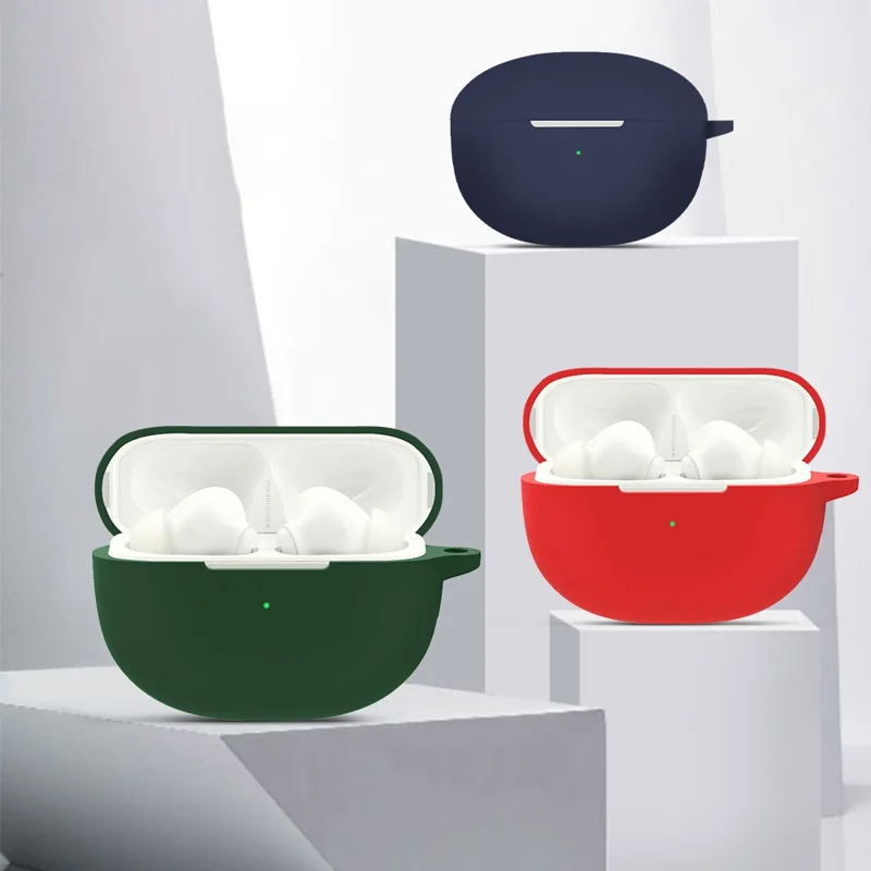 Custodia in silicone per auricolare Bluetooth OPPO Enco X, copertura protettiva per auricolari con fibbia - Bianco