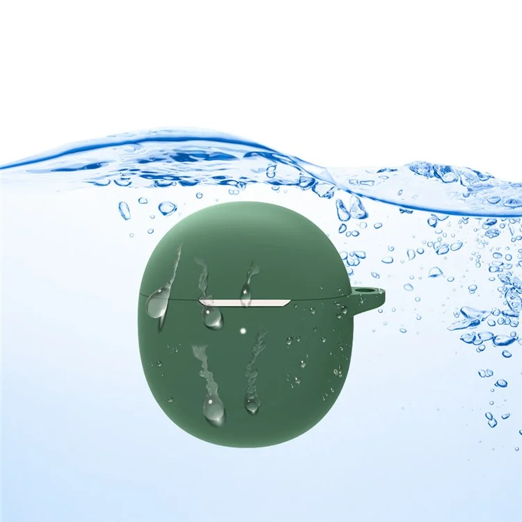 For OPPO Enco R Bluetooth-compatible Earphone Silicone Cover Anti-drop Protective Case with Buckle - Dark Blue