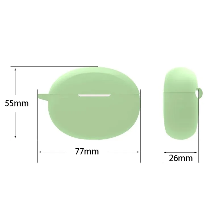 Bluetooth-наушники Silicone Case для OPPO Enco X2, Противоударный чехол для наушников с пряжкой - Matcha Green