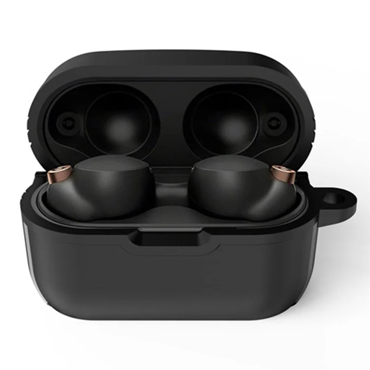 TPU Earphone Case for Sony WF-1000XM4 , Anti-scratch Bluetooth-compatible Earbud Protective Cover - Black