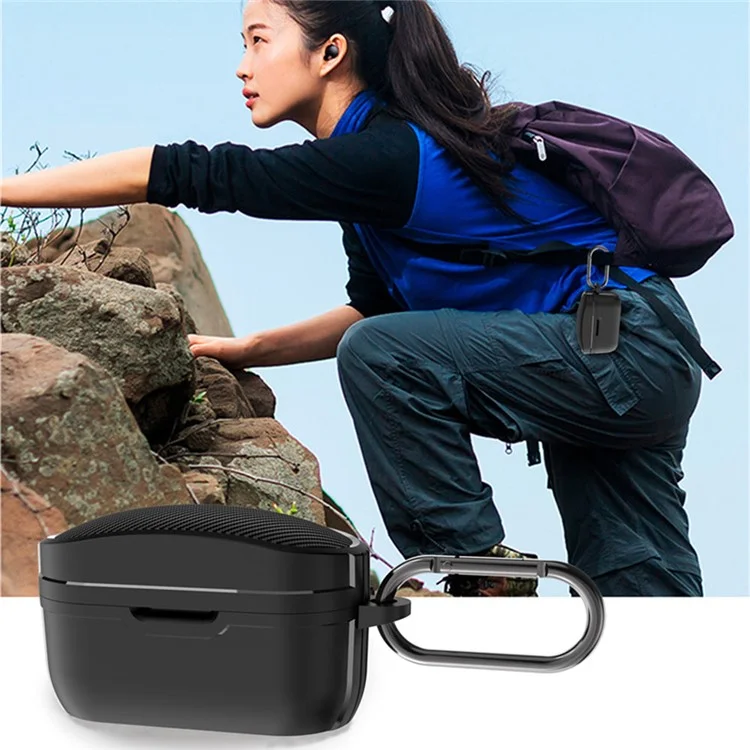 TPU Earphone Case for Sony WF-1000XM4 , Anti-scratch Bluetooth-compatible Earbud Protective Cover - Black