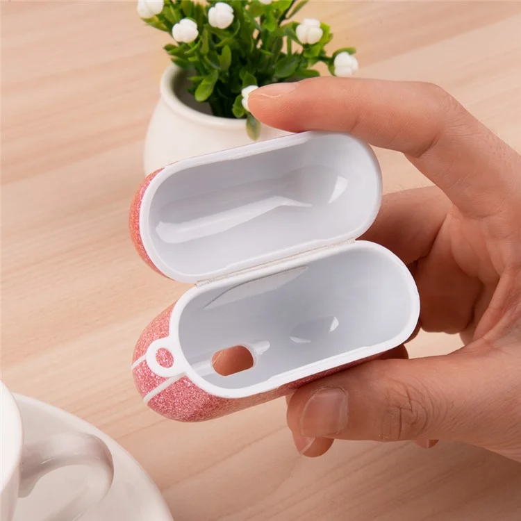 Für Apple AirPods mit Ladecase (2016) / (2019) / AirPods mit Wireless Charging Case (2019) Glitter TPU+PU-Hülle Earbuds-Cover - Gold