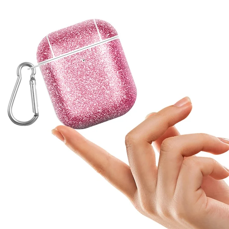 Für Apple AirPods mit Ladecase (2016) / (2019) / AirPods mit Wireless Charging Case (2019) Glitter TPU+PU-Hülle Earbuds-Cover - Gold