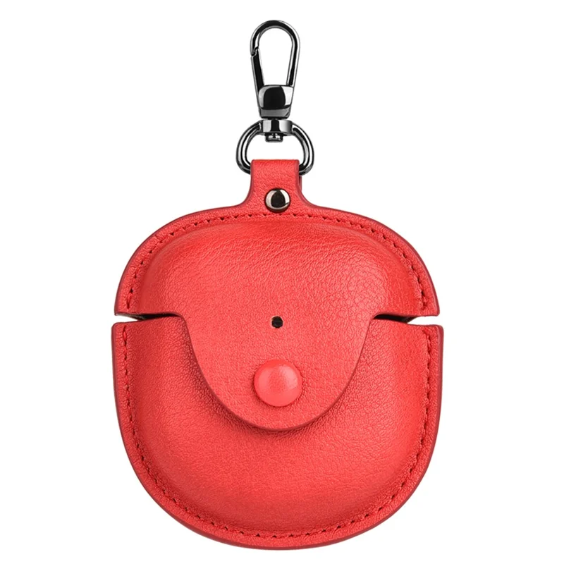 PU Leather Case for Bose QuietComfort Earbuds II Bluetooth-compatible Earphone Drop-proof Cover with Key Holder - Red