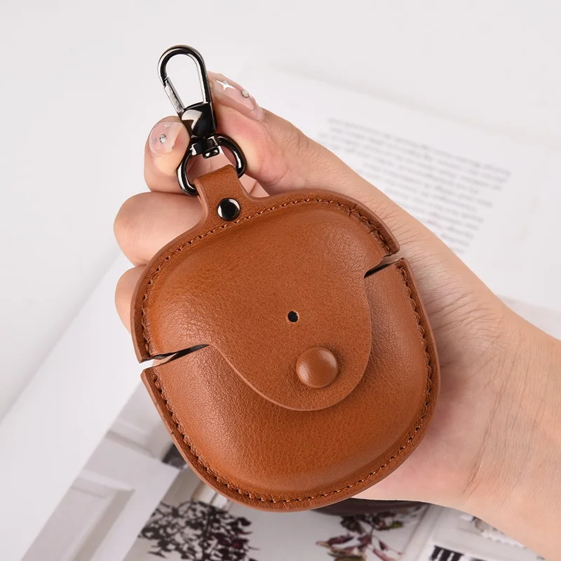 PU Leather Case for Bose QuietComfort Earbuds II Bluetooth-compatible Earphone Drop-proof Cover with Key Holder - Red