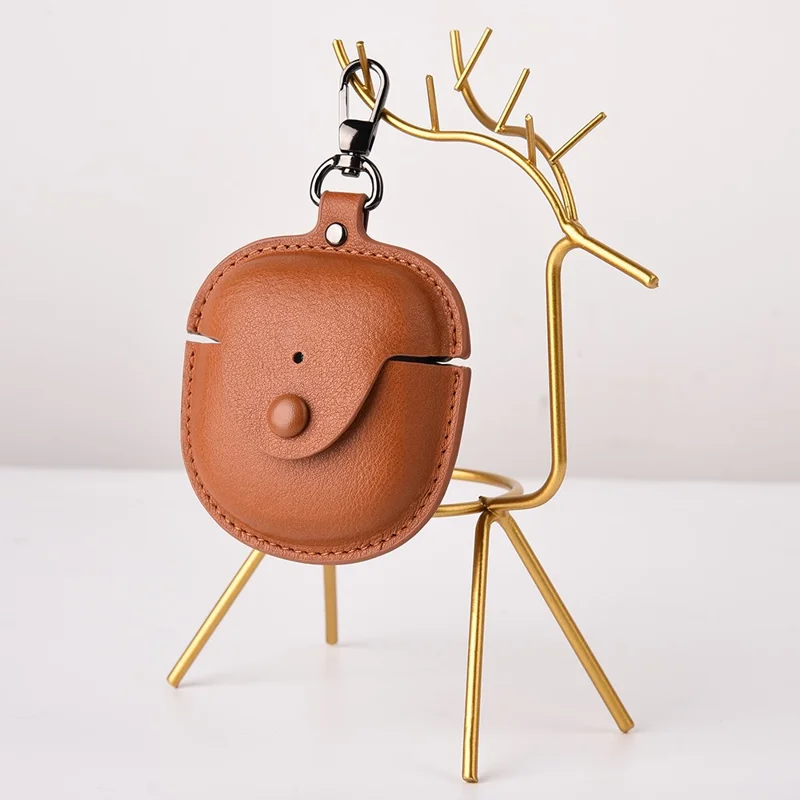 PU Leather Case for Bose QuietComfort Earbuds II Bluetooth-compatible Earphone Drop-proof Cover with Key Holder - Yellow