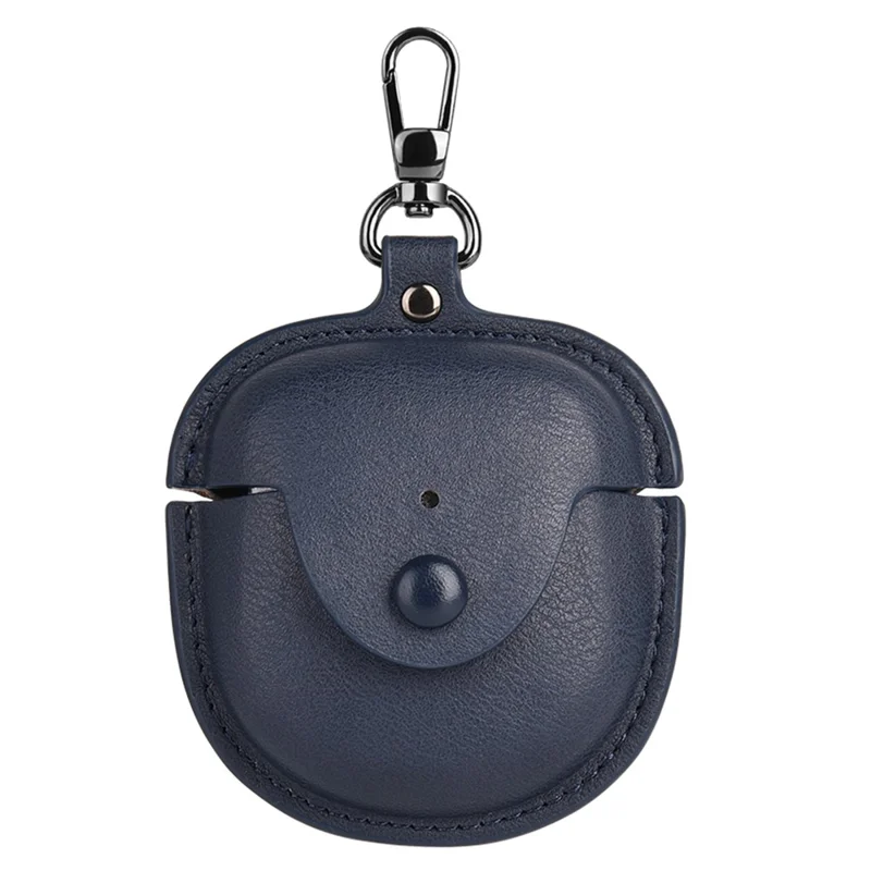 PU Leather Case for Bose QuietComfort Earbuds II Bluetooth-compatible Earphone Drop-proof Cover with Key Holder - Blue