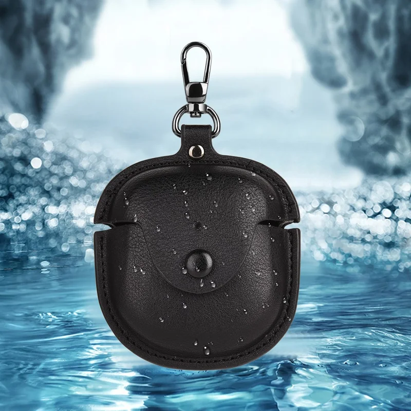 PU Leather Case for Bose QuietComfort Earbuds II Bluetooth-compatible Earphone Drop-proof Cover with Key Holder - Blue