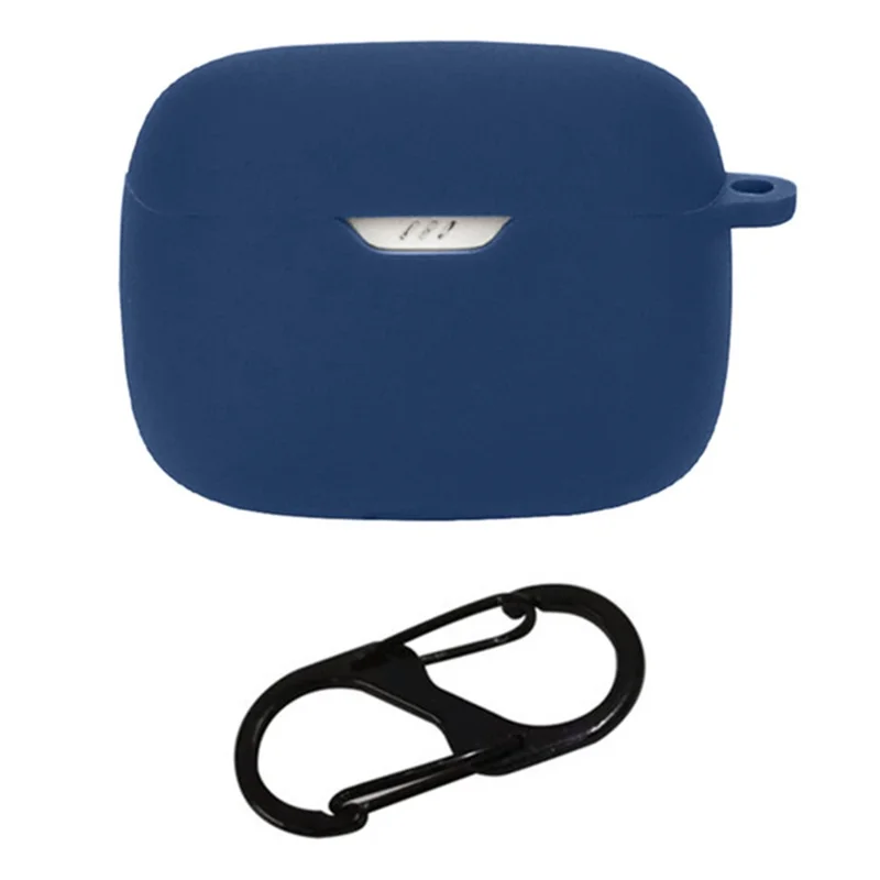 Para JBL Tune Beam Silicone Protective Cover Bluetooth Earphone Sleeve with Anti-lost Buckle - Dark Blue