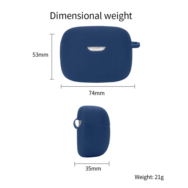 For JBL Tune Beam Silicone Protective Cover Bluetooth-compatible Earphone Sleeve with Anti-lost Buckle - Black