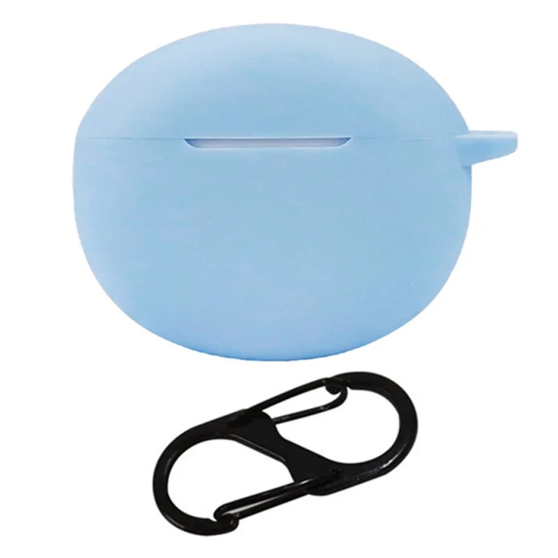 Silicone Protective Cover for Redmi Buds 4 Active Bluetooth-compatible Earphone Case with Anti-lost Buckle - Baby Blue