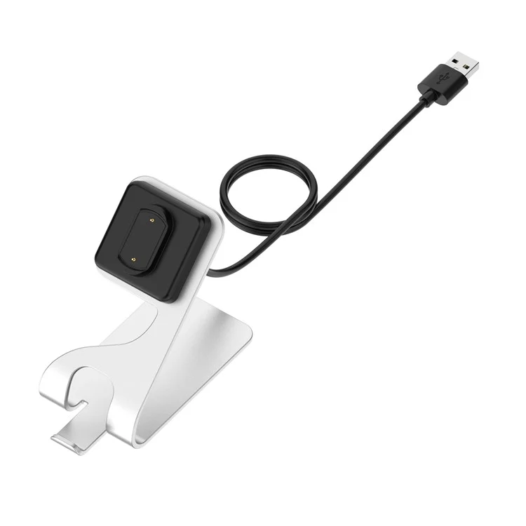 Para Amazfit T-Rex Ultra A2142 Metal Watch Cargador Magnético Dock de Carga con Cable USB de 1.5m - Plata